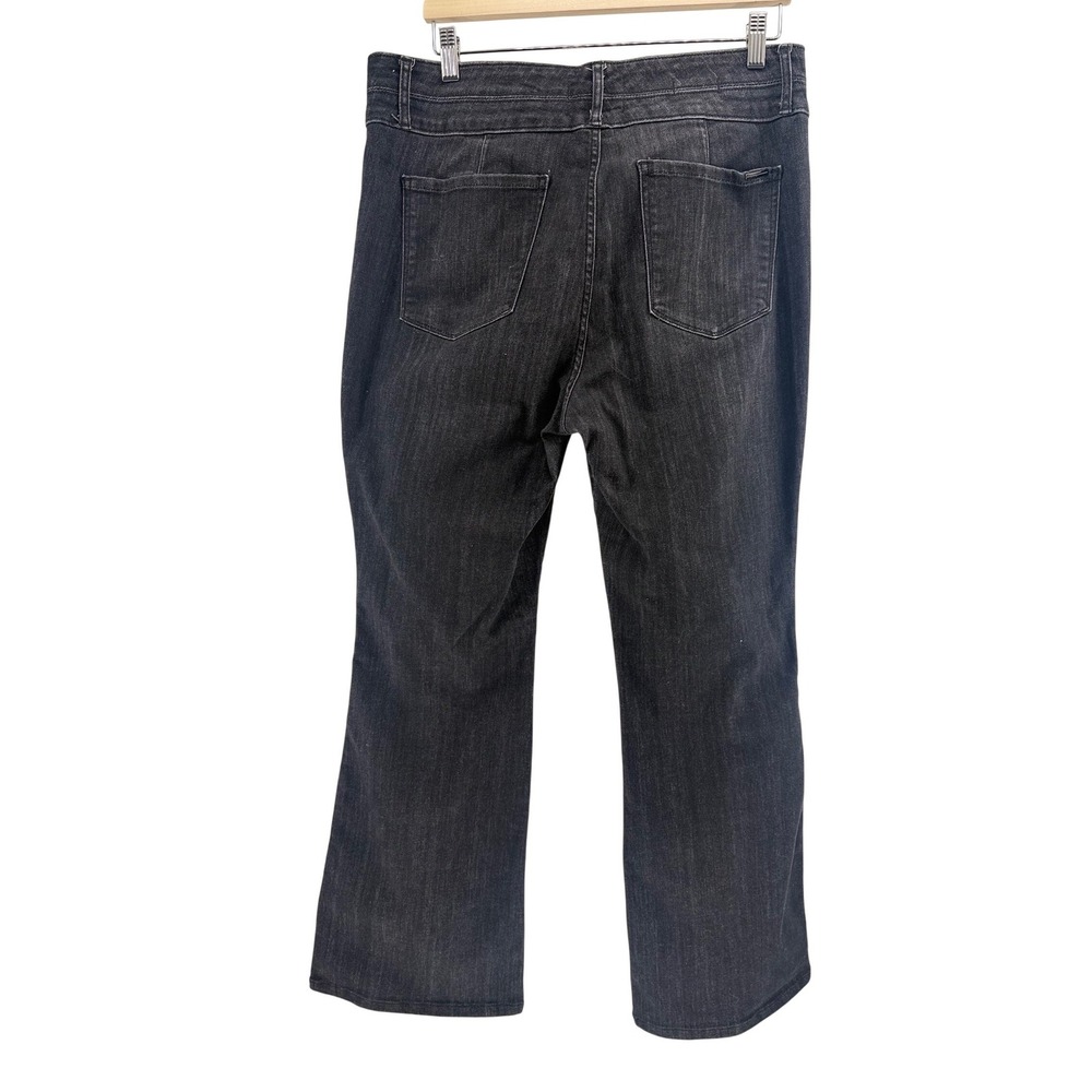 White House Black Market Skinny Flare Jeans Black Extra High Rise Size 14 - Picture 4 of 11